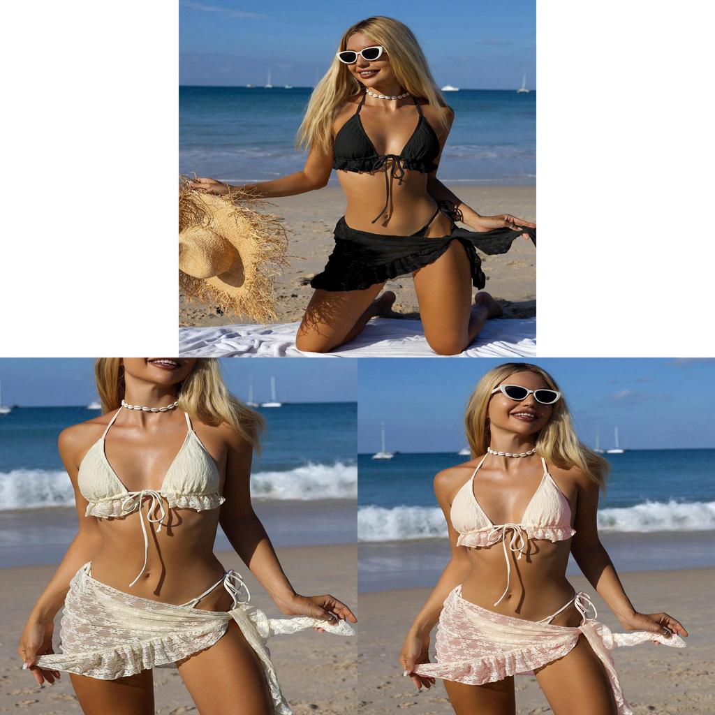Classic Nylon Lace Bikini Set For Women With Backless Design For Swimming And Water Sports