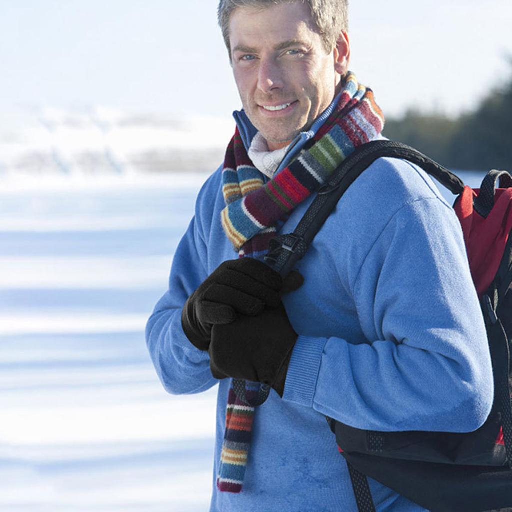 Mens Winter Gloves Thicken Thermal Warm Fleece Full Finger Gloves Cold Resistance Windproof Outdoor Skiing Cycling Mittens Women