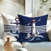 Set da 4 Federe per Cuscini Stile Nautico Moderno Vintage con Chiusura a Zip 100% Adatte per Soggiorno Camera da Letto Divano Letto