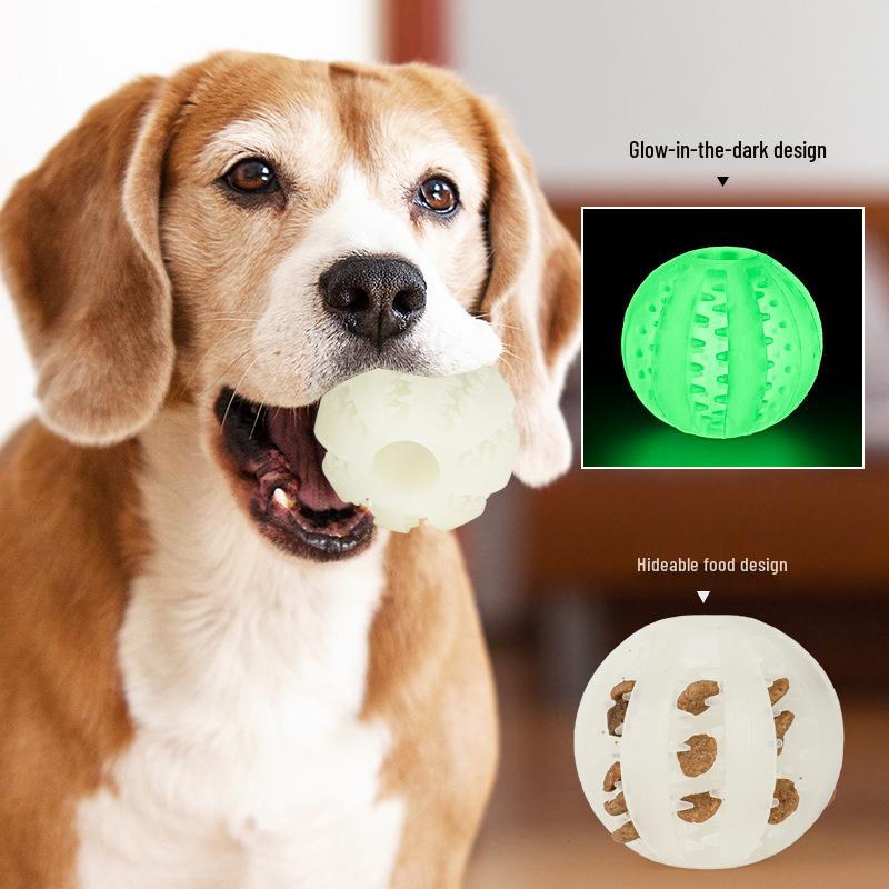 Glowing Interactive Pet Toy Ball - Durable, Teething, Cleaning, Food-Dispensing for Cats & Dogs