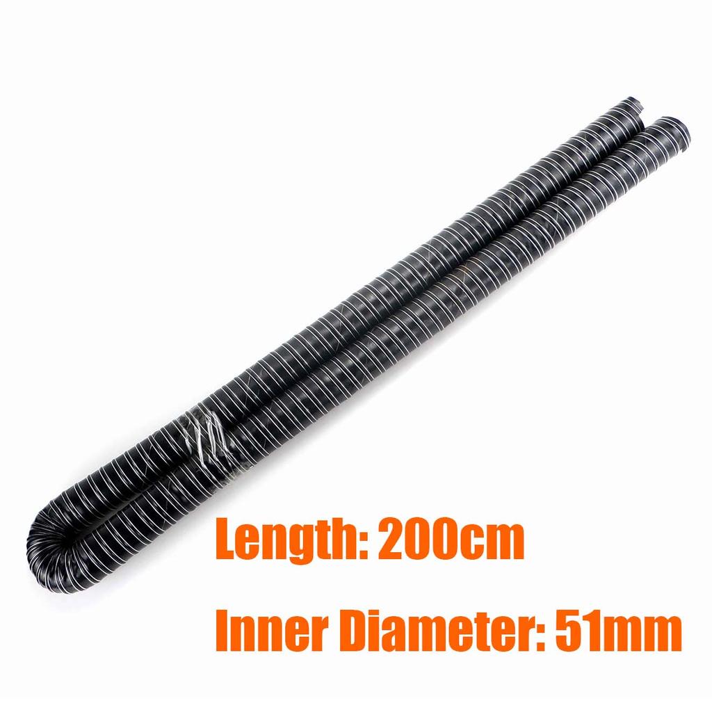200CM 51mm 60mm 76mm ID Duct Pipe Diesel Heater Tube Hose Engine Intake Braking High Temp Resistant For Car Camper Truck Caravan