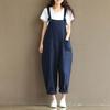 Einfarbige Damen-Overalls für Frühling und Sommer, lässig, lockere Trägerhose