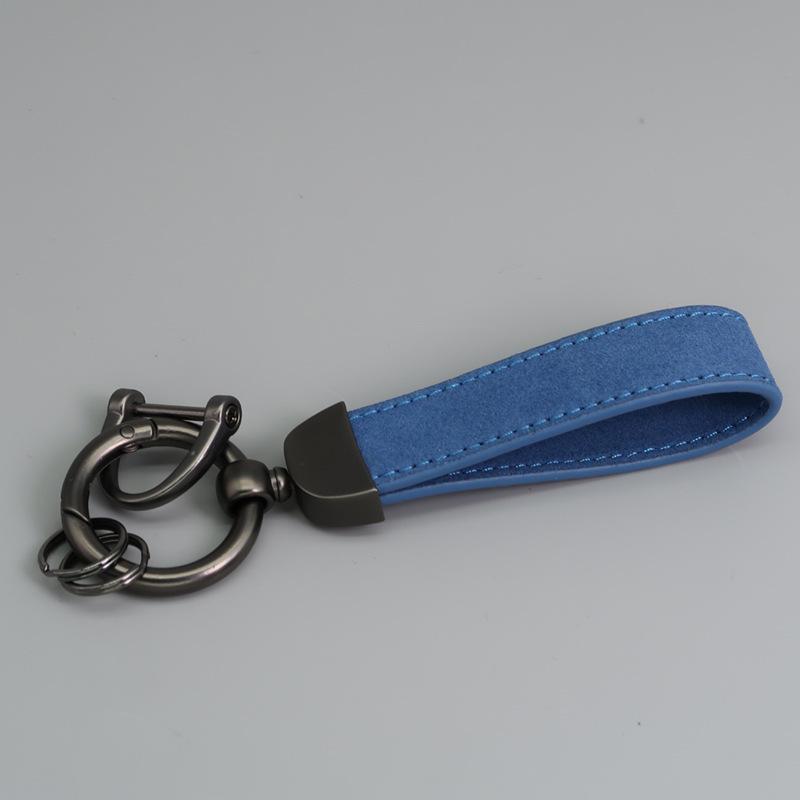 Customizable Microfiber Suede Car Keychain - Laser Engraved Logo Gift