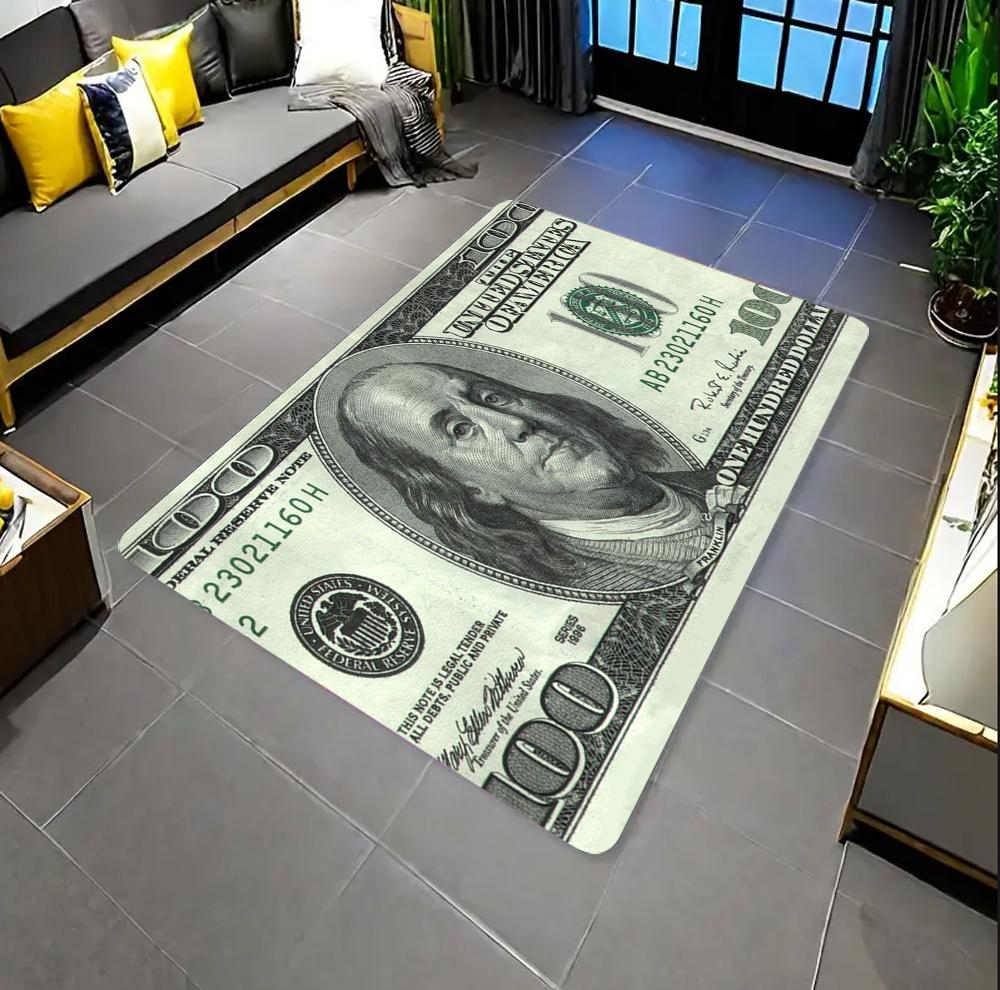 

Colorful Creative Dollar Money Print Carpet Mat Rug Large Area Bedroom Entryway Non-Slip Stain Resistant Home Decoration 50X80CM