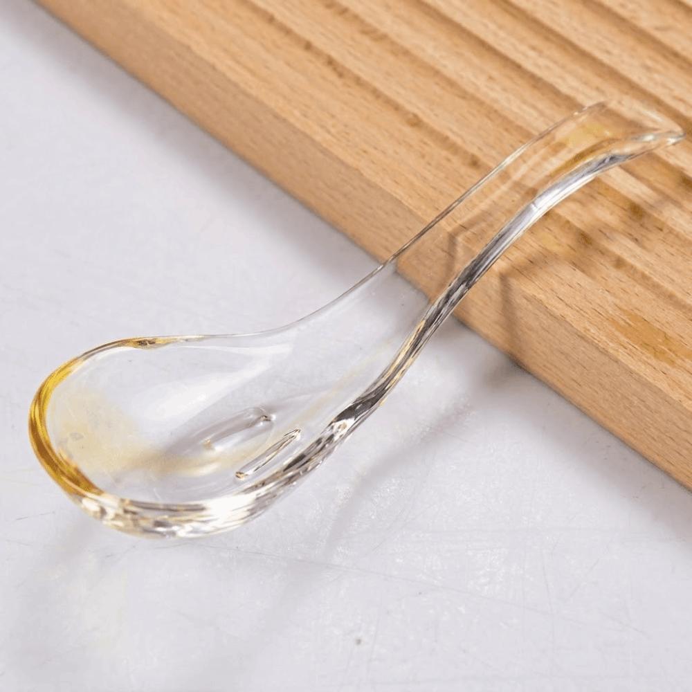 Colorful Crystal Glass Spoon Exquisite Serving Spoons Easy To Clean Condiment Spoons Restaurant