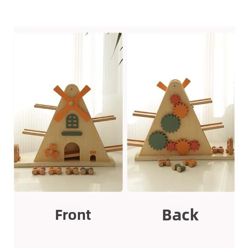 Holzschienen-Trägheitsgleiter-Spielzeug für Kinder, Bildungs- und Gehirnentwicklung