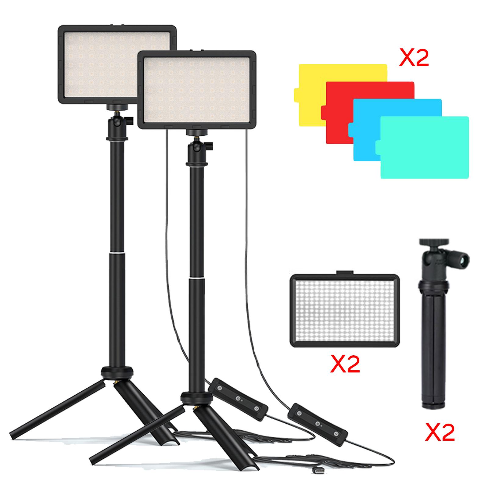 

Photography LED Video Light Panel Lighting Photo Studio Lamp Kit For Shoot Live Streaming Youbube With Tripod Stand RGB Filters