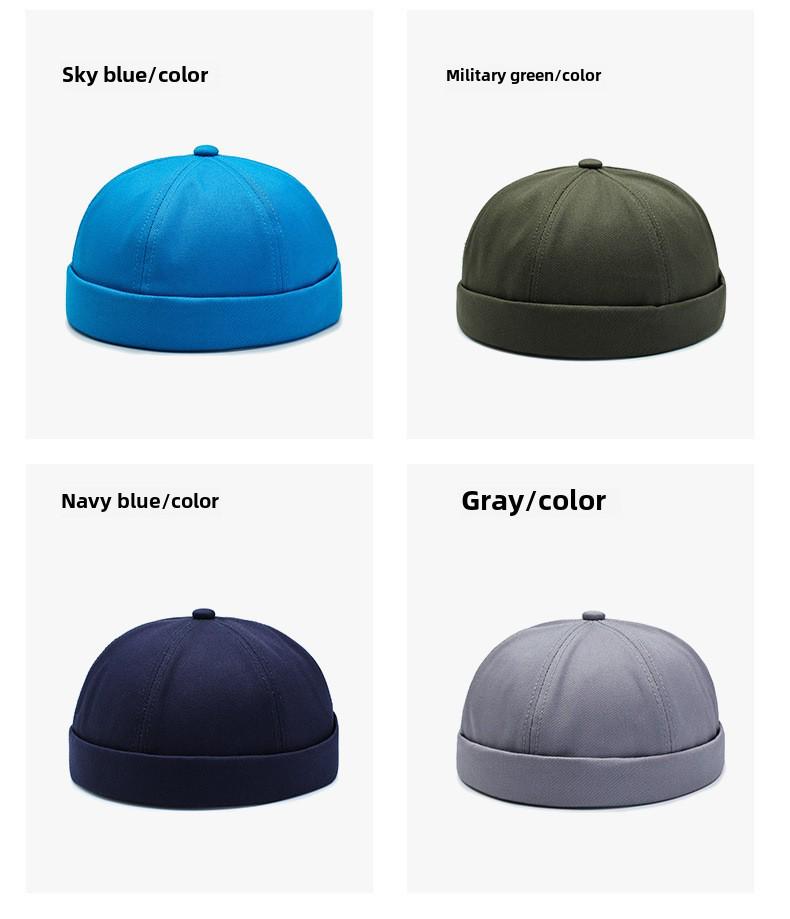 Unisex Brimless Hat: Round Top Melon Cap, Hip-Hop Style & Landlord Design for Spring/Autumn