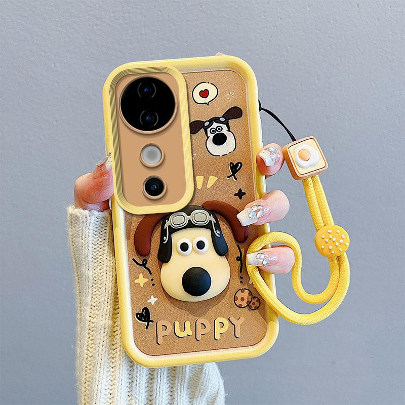 KEYSION Coque Antichoc pour VIVO V40 5G V40 Pro 5G avec Cordon Silicone Souple Mignon Poupée Dessin Animé 3D Housse de Téléphone pour VIVO V40 Pro