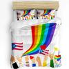 Puerto Rico National Flag Duvet Cover Set Twin Full King Size Gay Rainbow Bedding Set Microfiber Star Love Heart Comforter Cover
