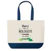 Tote Bag - PLANETEE - Blue Bottom Shopping Bag Unforgettable Biologist Thank You - Blue - Cotton - 40x45 Cm