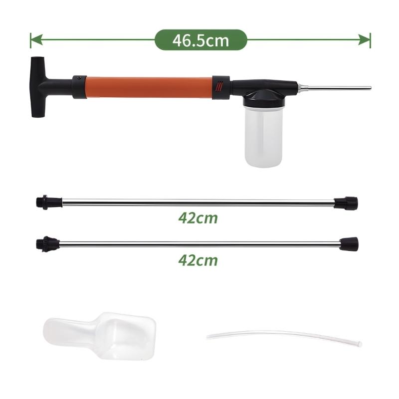 Dense But Powerful Powder Applicator Having 17 Degree Angled Handle For Precise Application On Leaves