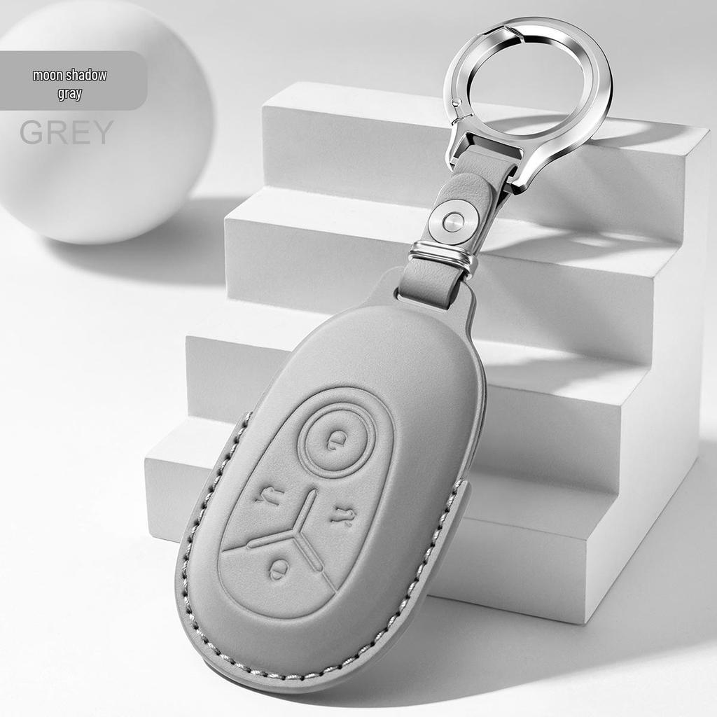 Premium Cowhide Key Cover for Geely Panda - Unisex Interior Accessory