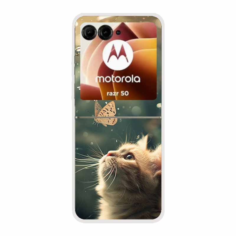 For Moto Razr 50 Case Clear Plastic Hard Painted Space Transparent Phone Covers for Motorola Razr 60 50 Coque Razr 2024 PC Cases