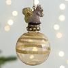 Ornamenti di Natale in Vetro Premium con Forme Creative a Goccia e Scoiattoli e Dettagli Dinamici di Glitter