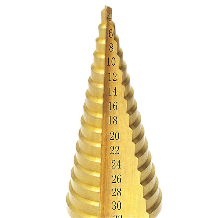 3Pcs HSS Sheet Metal Tools Drill 4-12/20/32mm Hex Titanium Step Cone Car Repair