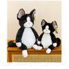 Plush Cat Toy Sitting Pose Short Fur Stuffed Animal Teenagers Adults Home Decor Gift