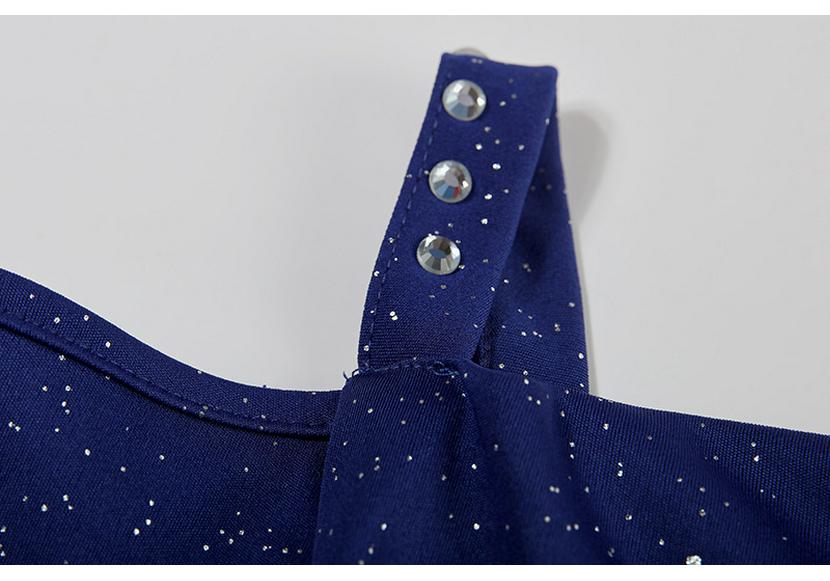 2023 Spring/Summer Women's Sparkly Off-Shoulder Rhinestone Strap Dress Gown