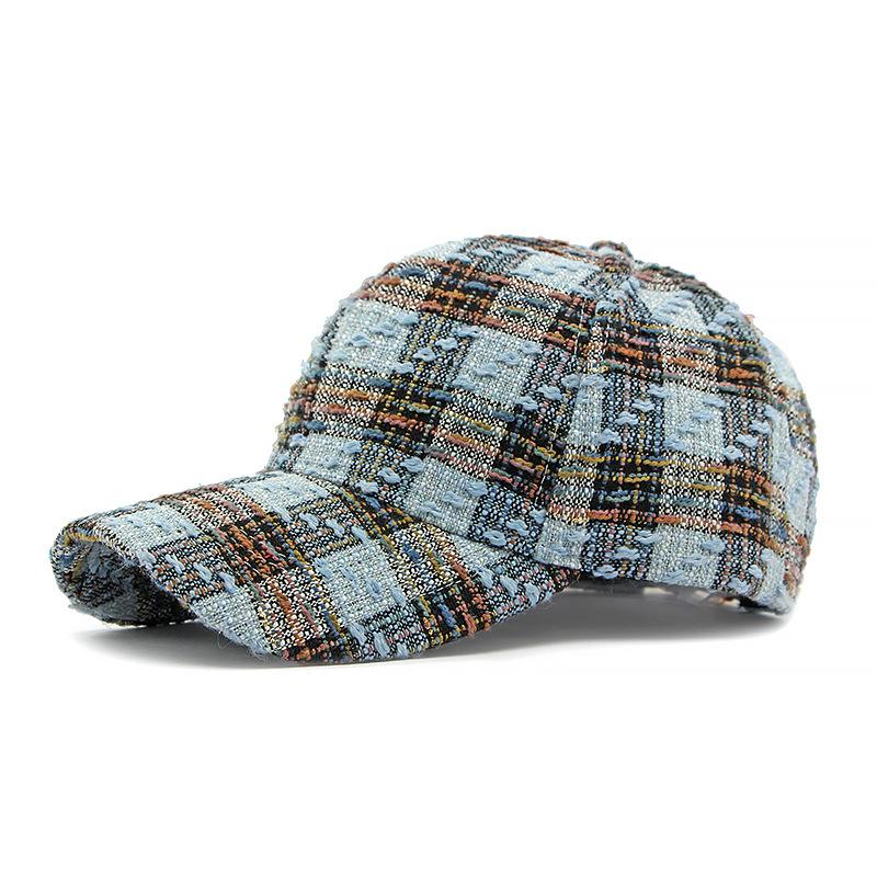 Plaid Hard Top Baseball Cap Damen Outdoor Sonnenschutzhut