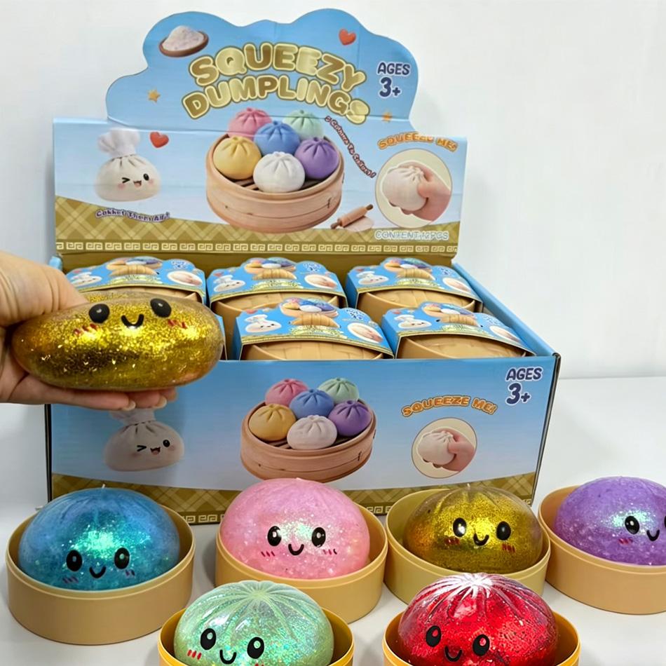 Activating Toys Cute Glitter Dumpling Squishies Glitter Dumpling Squishy With Box Dumplings Sensory Dumpling Pressure Toy For Stress Relief