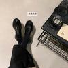 Rindslederversion~ Retro Ein-Pedal Einzelne Schuhe Dicke Ferse Damen Leder Kleine Lederschuhe