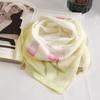 Luxury Silk Scarf Printed Small Square Scarf Fashion Magnetic Buckle Scarf  For Women