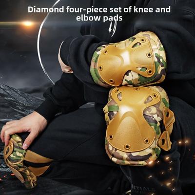 Utomhus Knäskydd Armbågsskydd Fyrdelat Set Krypträning Skyddsutrustning Sportskyddsutrustning