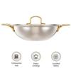 Stainless Steel Triply Kadai 24 Cm with Ss Lid and Pvd Coated Handles (Gold and Rose Gold Colour)