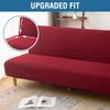 LANMOLIFE Armless Futon Sofa Bed Cover Solid Color Stretchable Folding Sofa Bed Covers Removable Cleaning Home Decor Living Room