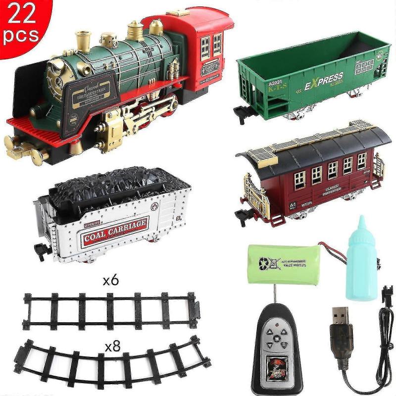 Best Seller Train Toys Set, Rechargeable Electric Train With Remote Steam Lights Sound