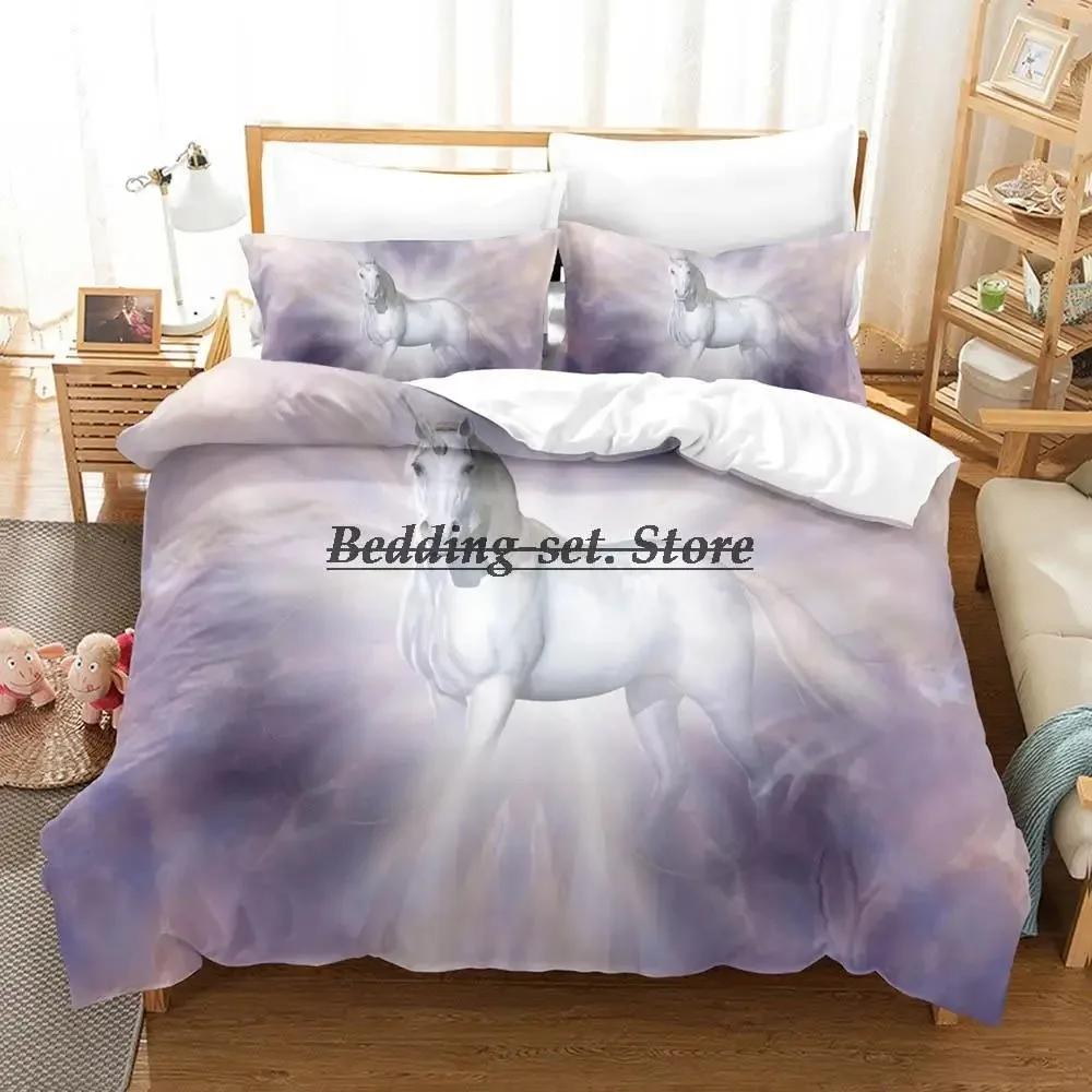 Regenbogen Pferd Einzelhorn Bettwäsche Set Einzel Twin Full Queen King Size Bett Set Aldult Kid Schlafzimmer Duvetcover Sets Bettlaken Set
