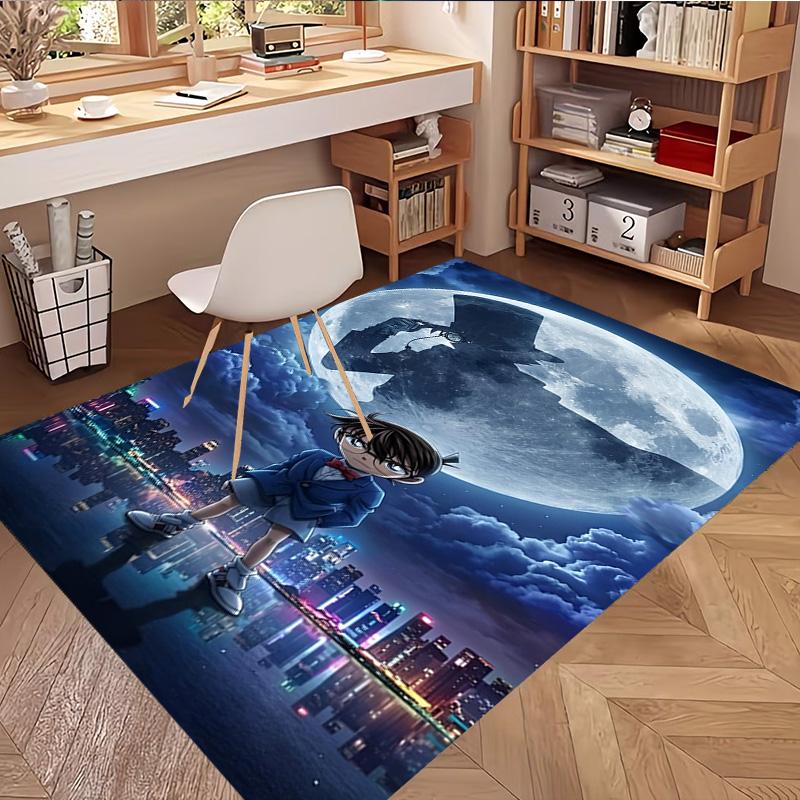 Detective Conan Print Rug, Washable Floor Carpet, For Entryway Dorm Laundry Room Office Study, Home Decor Birthday Christmas Gift