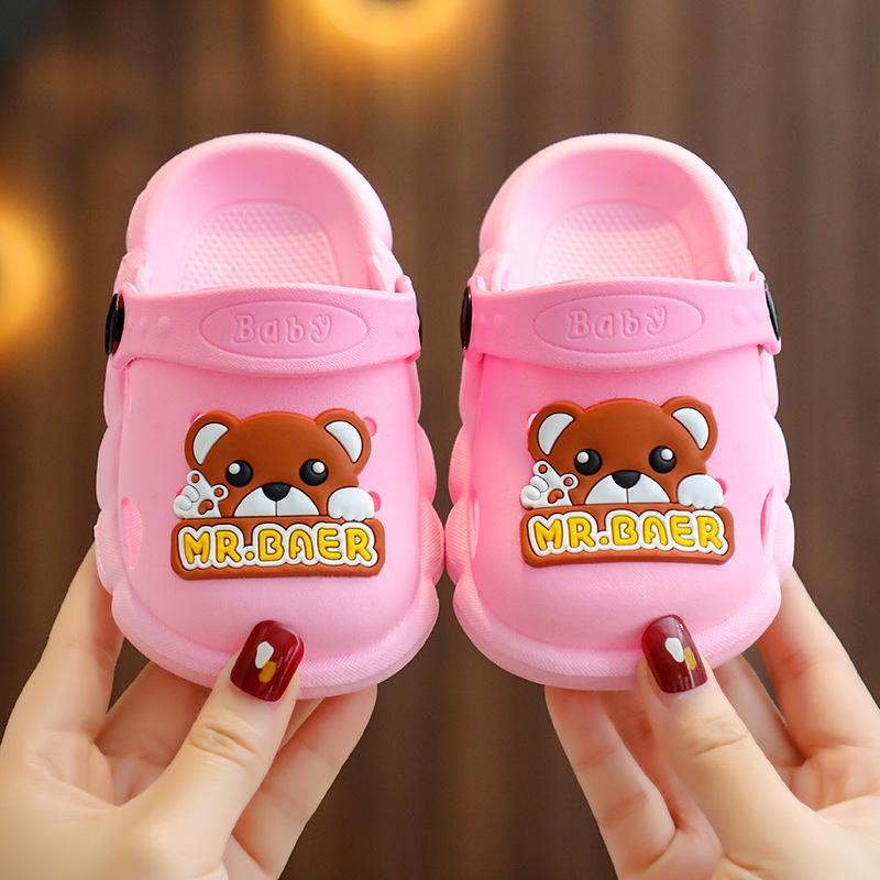 

Летние новые детские тапочки, пляжные тапочки Crocs для детей и тапочки для мальчиков 18-19 розовый