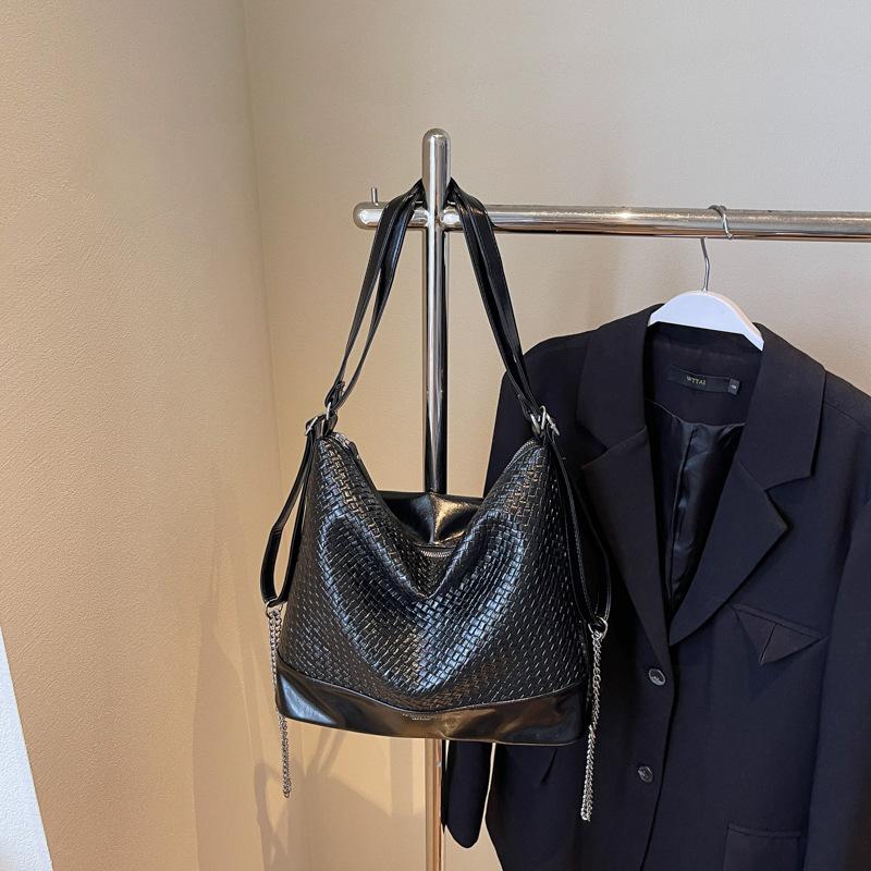 

Весенне-летняя плетеная сумка большой вместимости женская новая ретро сумка-тоут универсальный наплечный рюкзак