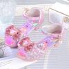 Girls sandals princess shoes 2025 new summer children's crystal shoes baby high heels soft sole little girl summer