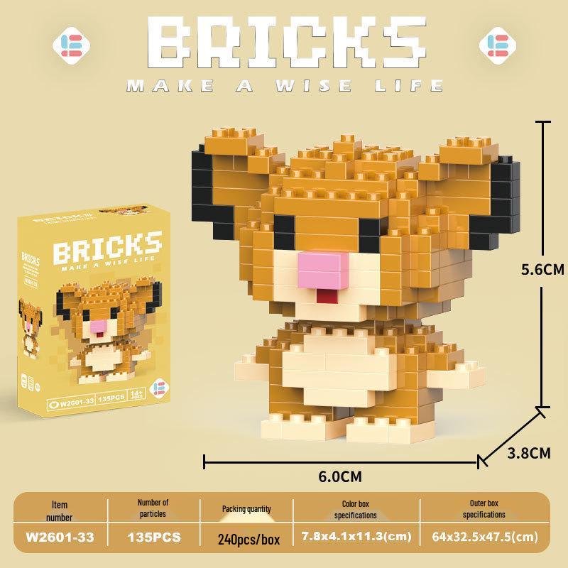 Children's Cartoon Building Blocks Set - Micro-Particle Assembly Girl Toy Gift