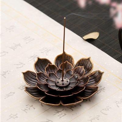 Alaşım Tütsü Brülör Sopa Tutucu Budizm Lotus Hattı Tütsü plakası Sandal Ağacı Bobin Tabanı Tapınaklar Yoga Stüdyoları Ev Dekorasyon
