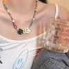 Cat~ Beaded Kitten Ceramic Necklace Female Summer Clavicle Chain Cartoon Accessories