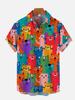 Woman Cute Cat Printed Casual Shirt Daily Wear 3D Printing Classic Short Sleeve Fashion Hawaiian Shirts for Women Hrajuku