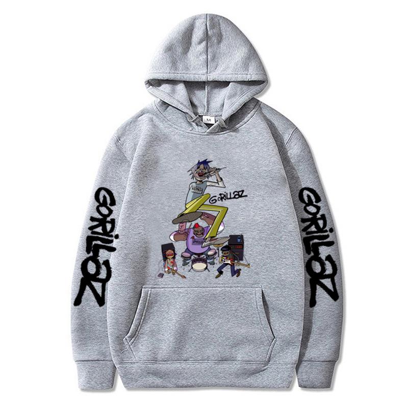 Pullover Hoodie: GORILLAZ Anime Autumn/Winter Plus-Size, Trendy European-American Style