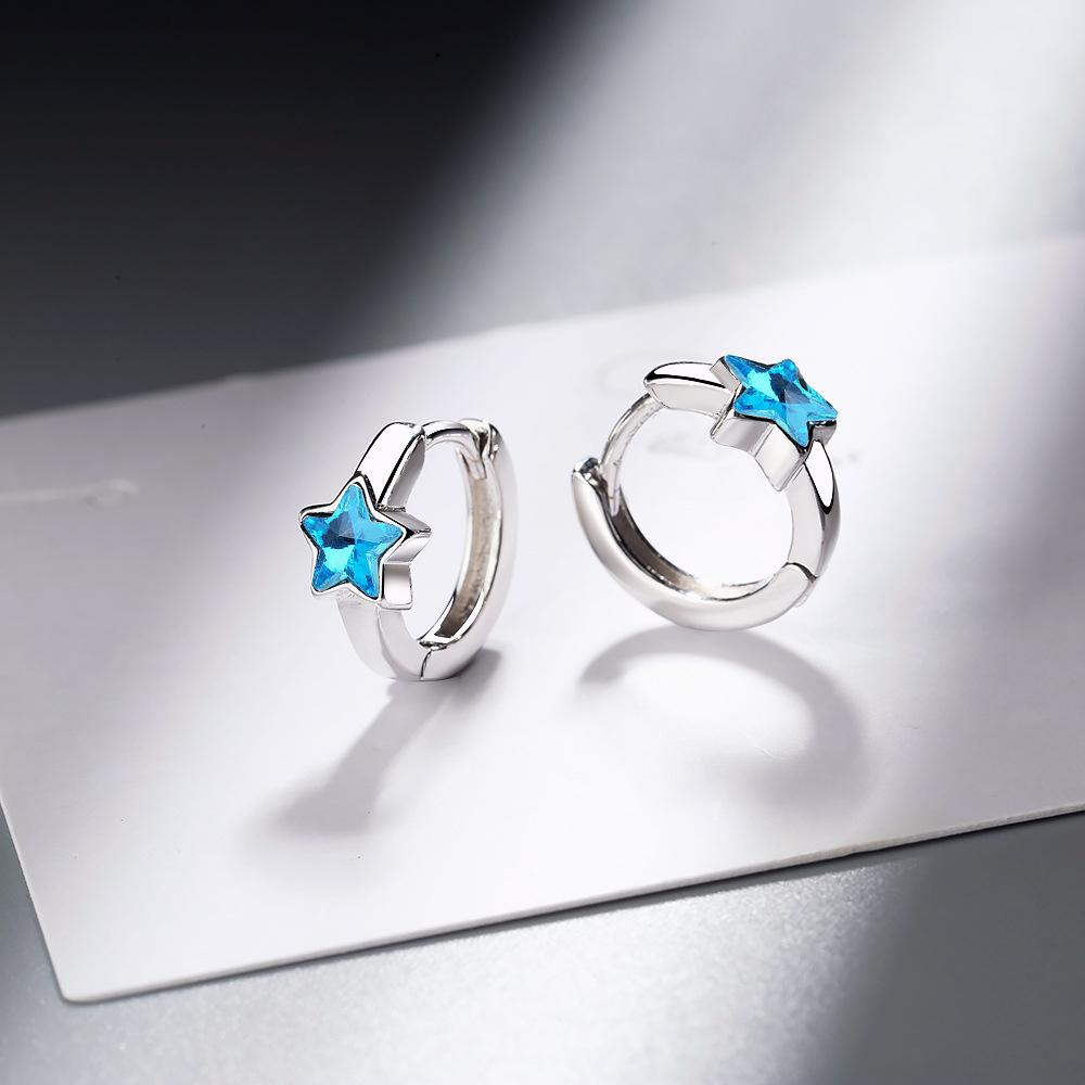 Five-pointed Star Ear Buckle Artificial Crystal Earrings Niche Jewelry