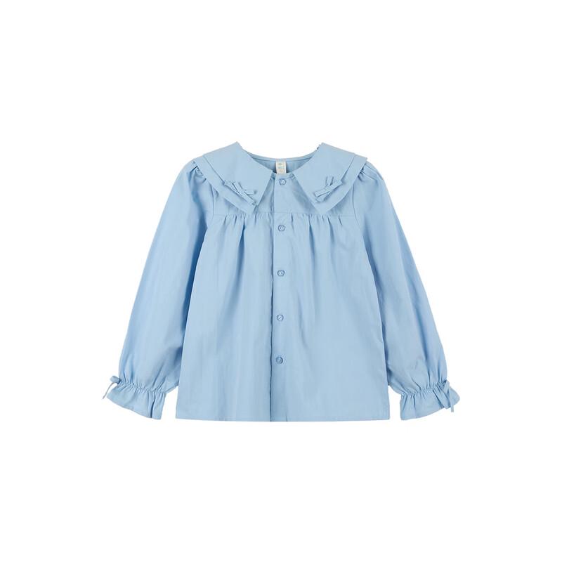 Xiaoyiman Girls' Pure Cotton Double Lapel Shirt