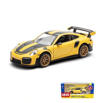 Juguete modelo de coche fundido a escala 1/32 911 GT2 RS, vehículo de juguete extraíble con sonido y luz para niños pequeños y niñas, colección de regalos