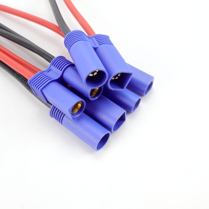 EC5 Single Head 10cm Male/Female Tinned Silicone Wire for Model Aircraft Battery Accessories.