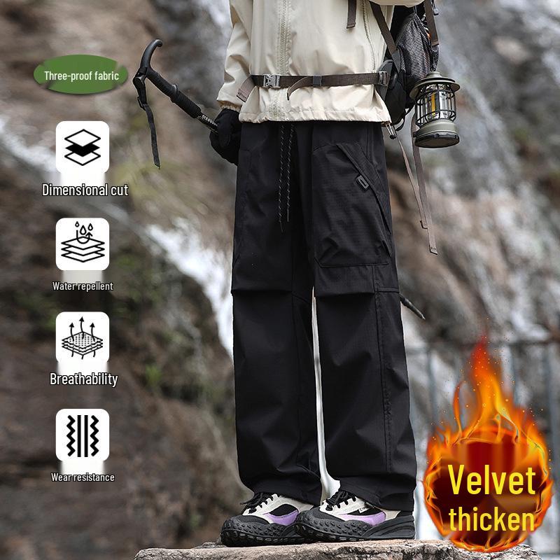 Men's American Style Cargo Pants: Loose, Water-Repellent Outdoor Work and Casual Wear for Autumn/Winter.