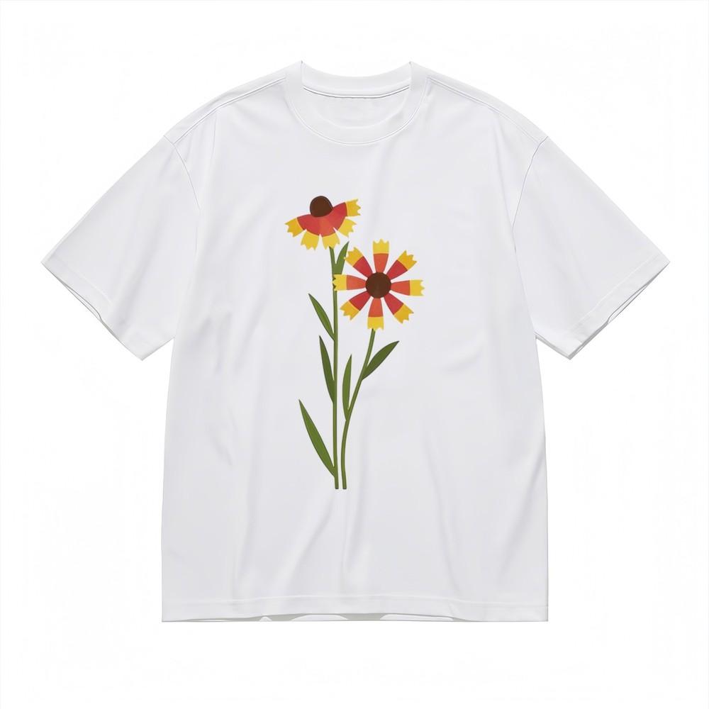 

Women s Soft Comfortable Classic T-Shirt Minimalist Floral 100% Cotton Tops USA XL