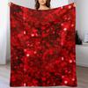 Sparkly Red Throw Blanket for Sofa Beautifuls Flannel Manga Blankets