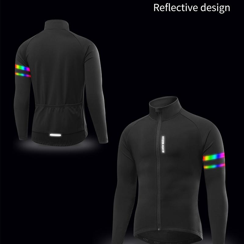 Cycling Sets WOSAWE Mens Winter Thermal Jacket Pants Gel Padded