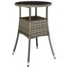 Vidaxl Stolik Ogrodowy, Ø60X75 Cm, Szkło Hartowane I Rattan Pe, Szary