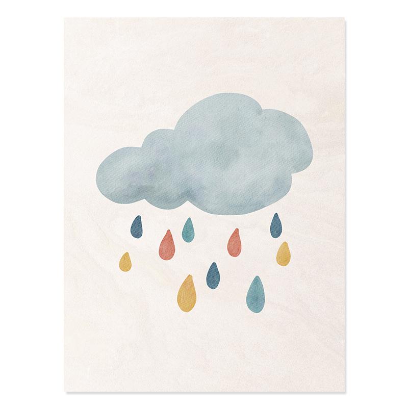 Boho Aquarell Süße Regenbogen Herzen Sonnenschein Kindergarten Poster Drucke Leinwand Malerei Wand Kunst Bilder Baby Zimmer Home Decor